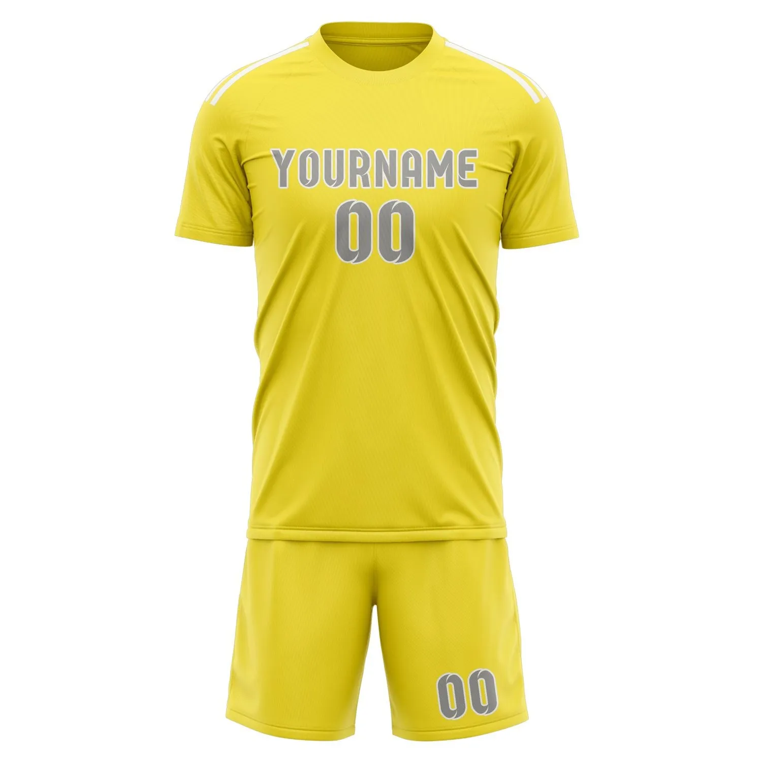 Custom Light Yellow Gray Soccer Set sold by Tailorly product image thumbnail 2