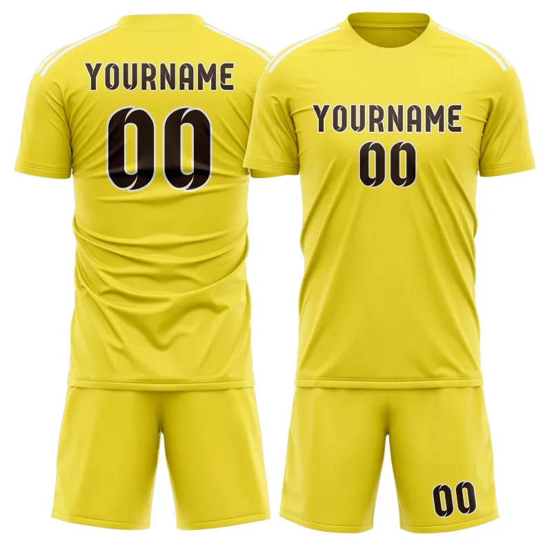 Custom Light Yellow Brown Soccer Set made by Tailorly