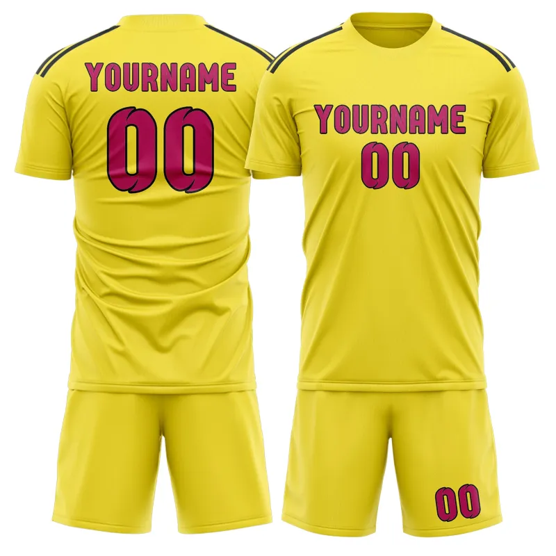 Custom Light Yellow Pink Soccer Set made by Tailorly