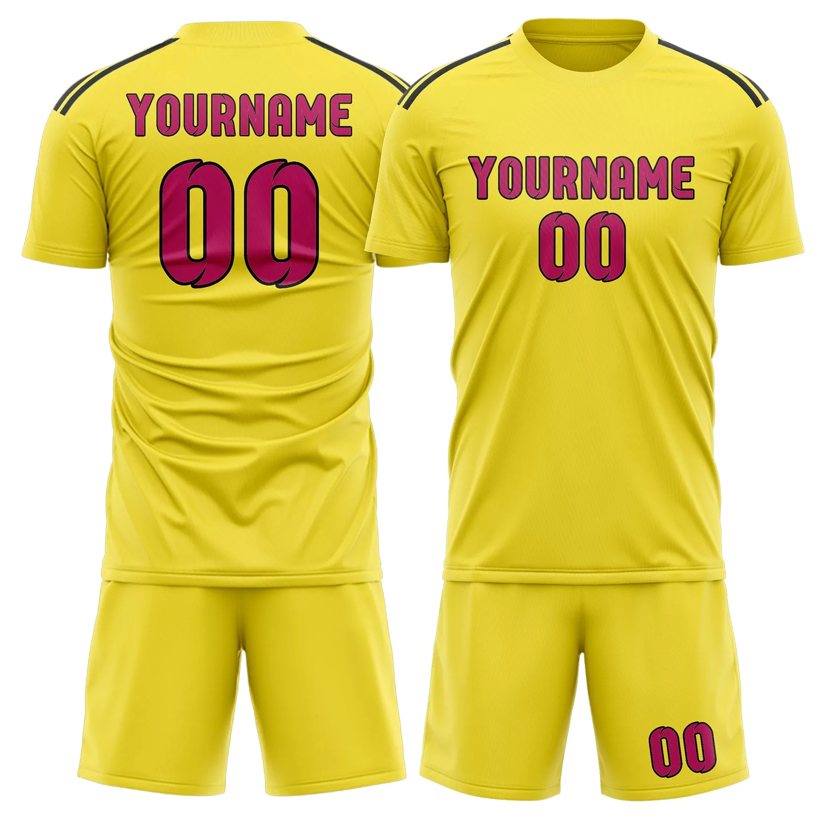 Custom Light Yellow Pink Soccer Set sold by Tailorly