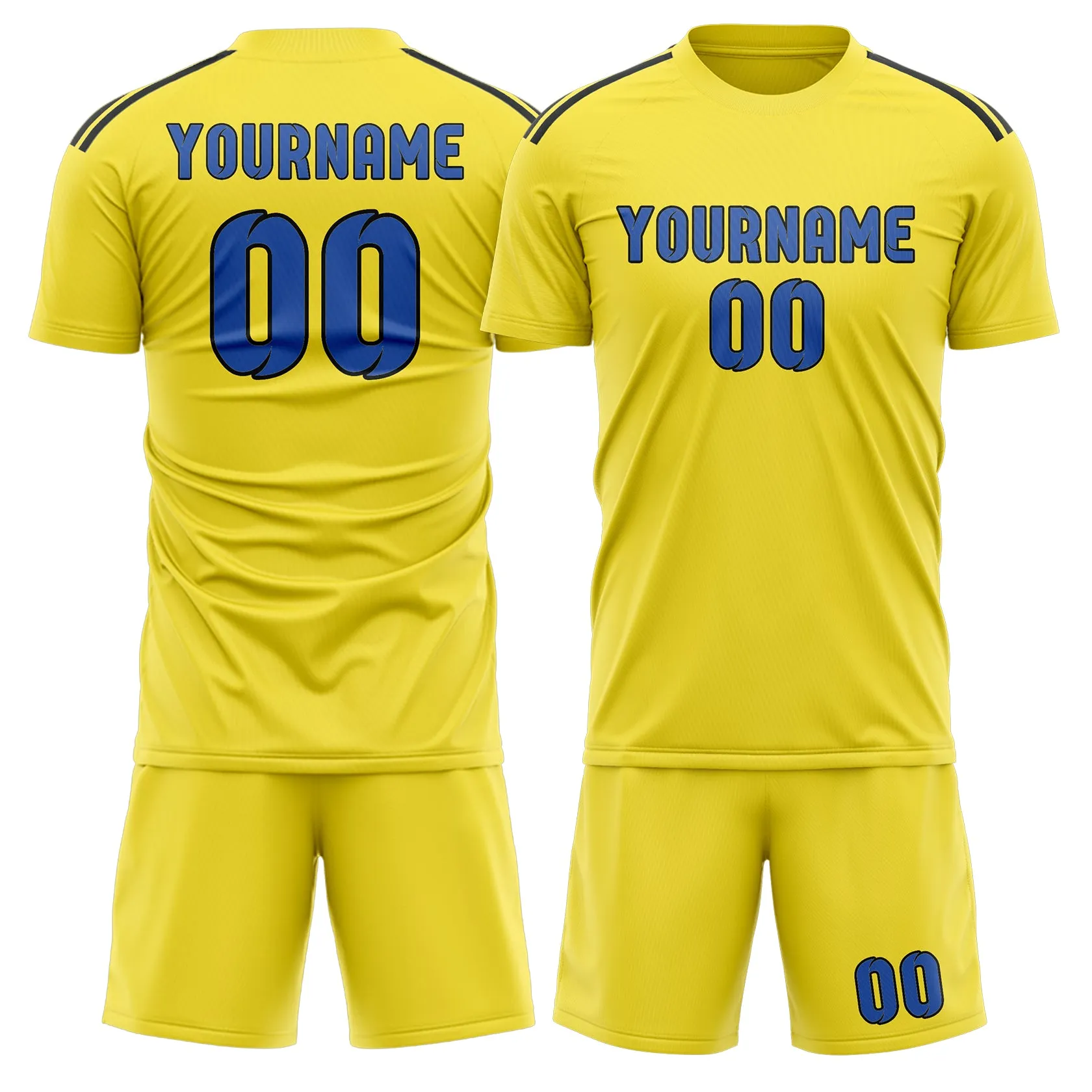 Custom Light Yellow Sky Blue Soccer Set sold by Tailorly