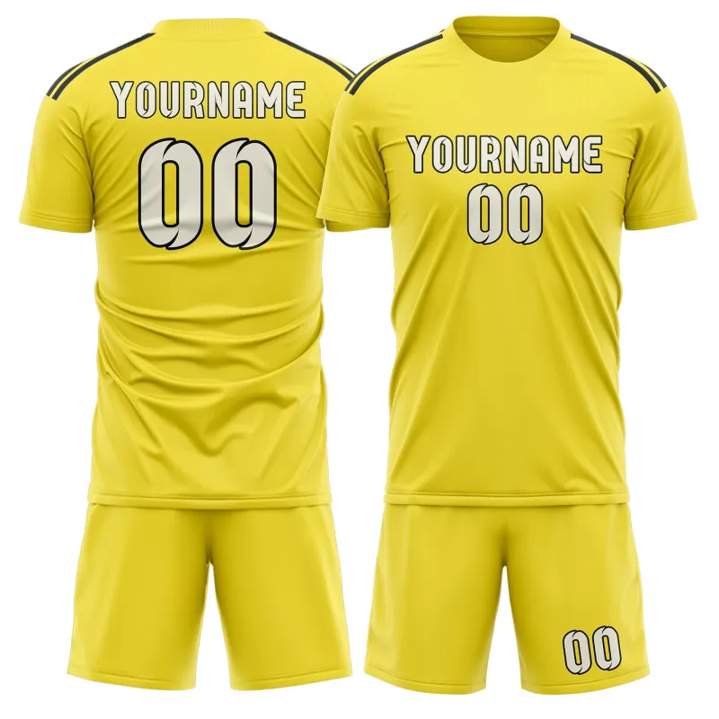 Custom Light Yellow Cream Soccer Set made by Tailorly