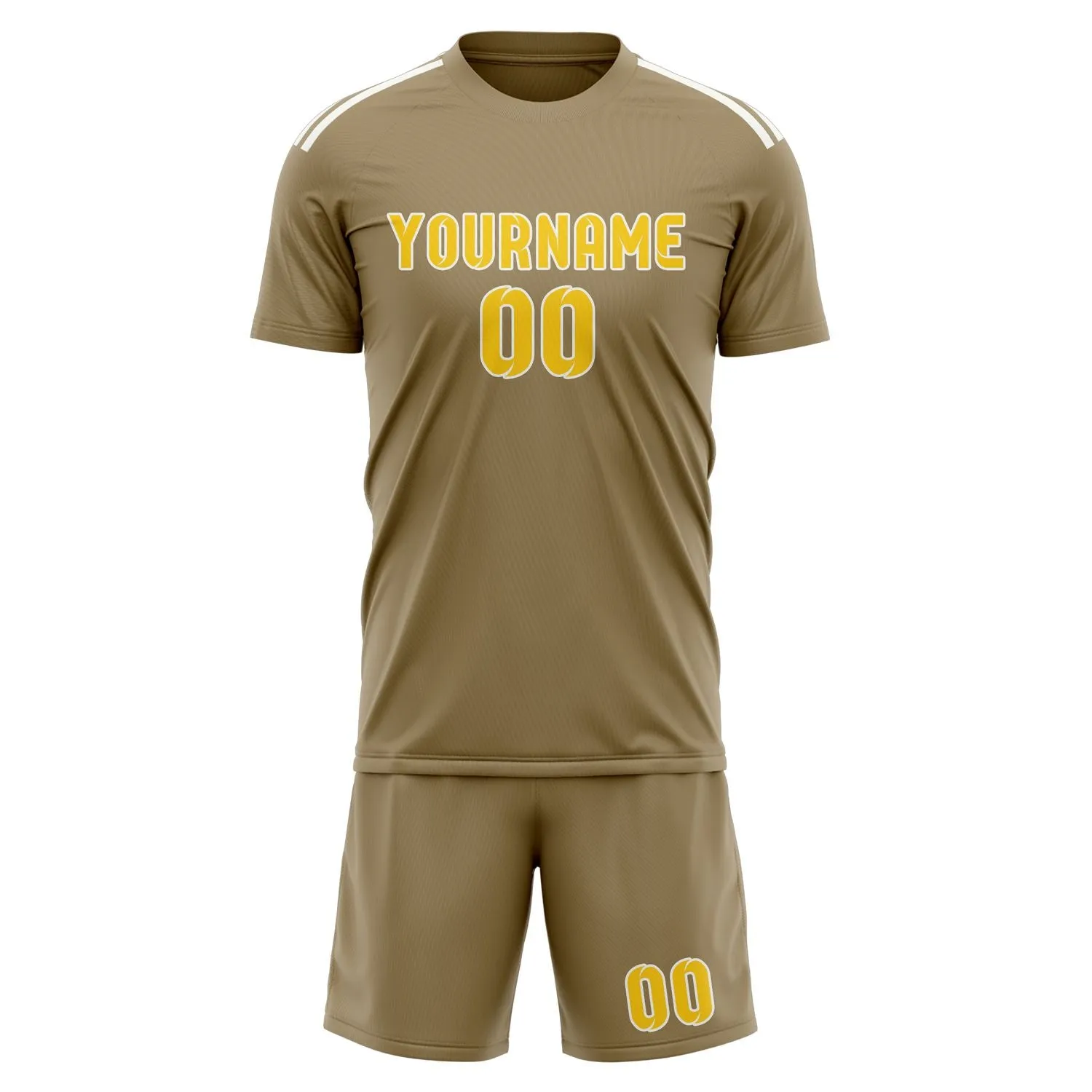 Custom Light Khaki Gold Soccer Set sold by Tailorly product image thumbnail 2