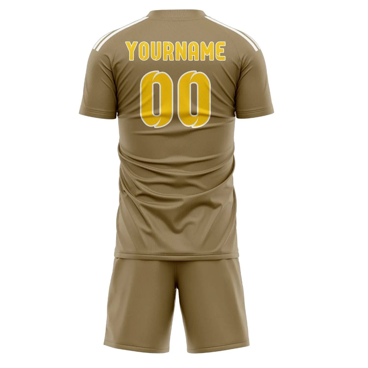 Custom Light Khaki Gold Soccer Set sold by Tailorly product image thumbnail 3