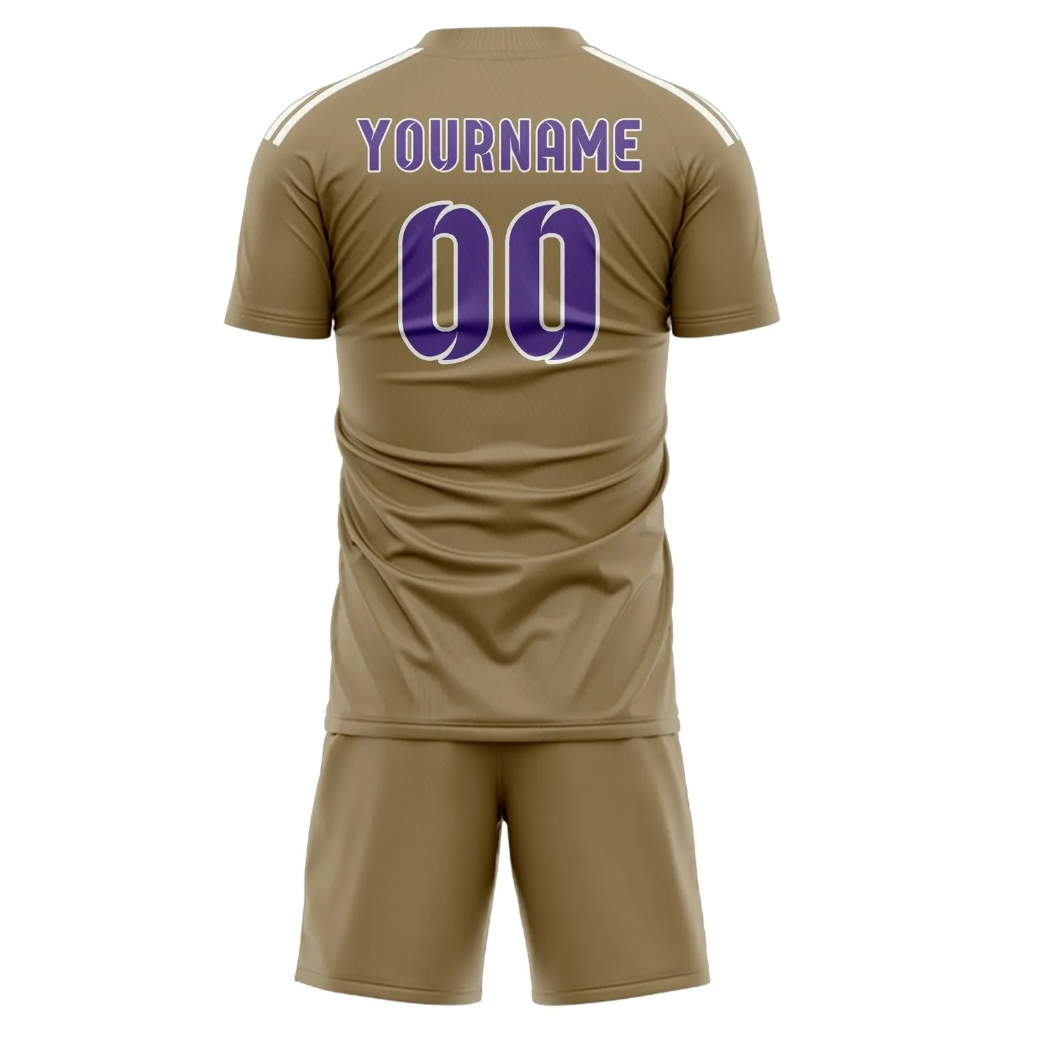 Custom Light Khaki Light Purple Soccer Set sold by Tailorly product image thumbnail 3