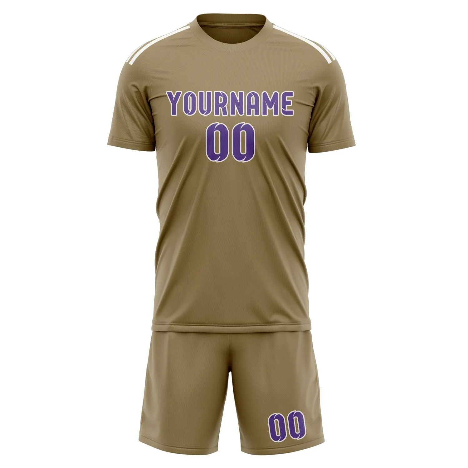 Custom Light Khaki Light Purple Soccer Set sold by Tailorly product image thumbnail 2
