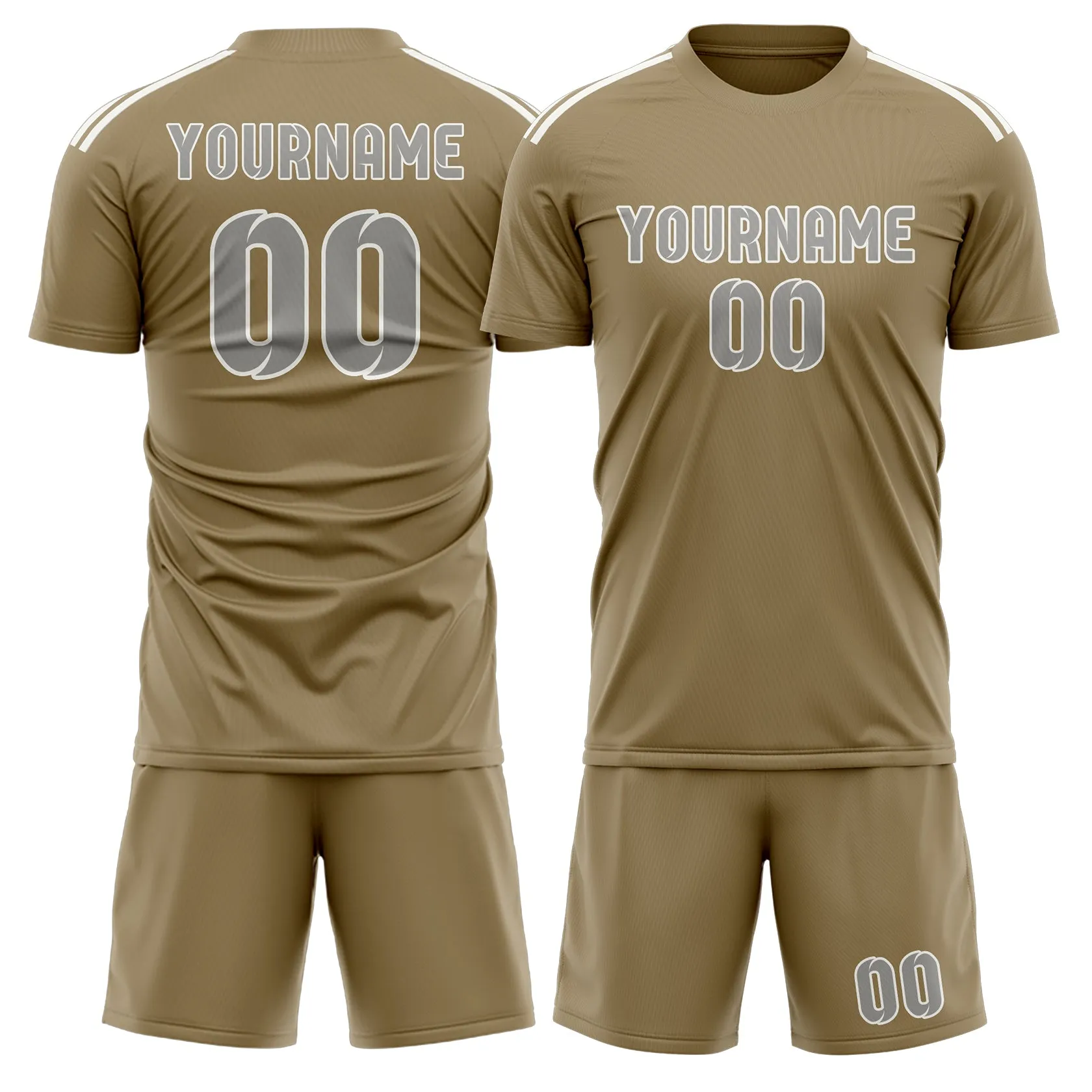 Custom Light Khaki Gray Soccer Set sold by Tailorly