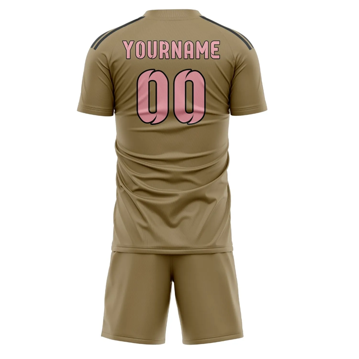 Custom Light Khaki Light Pink Soccer Set sold by Tailorly product image thumbnail 3