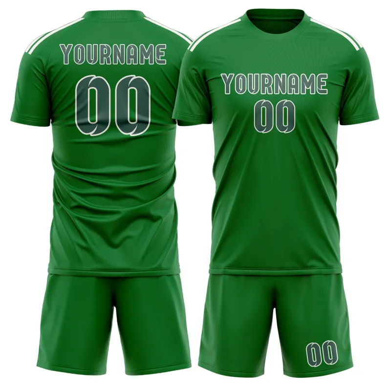 Custom Emerald Green Blue Green Soccer Set made by Tailorly