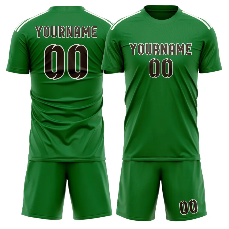 Custom Emerald Green Brown Soccer Set made by Tailorly