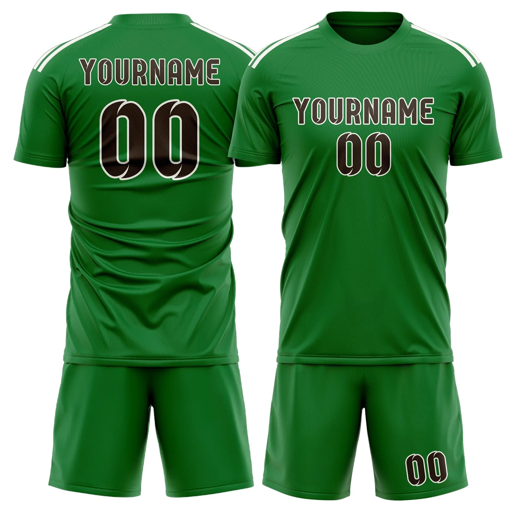 Custom Emerald Green Brown Soccer Set sold by Tailorly