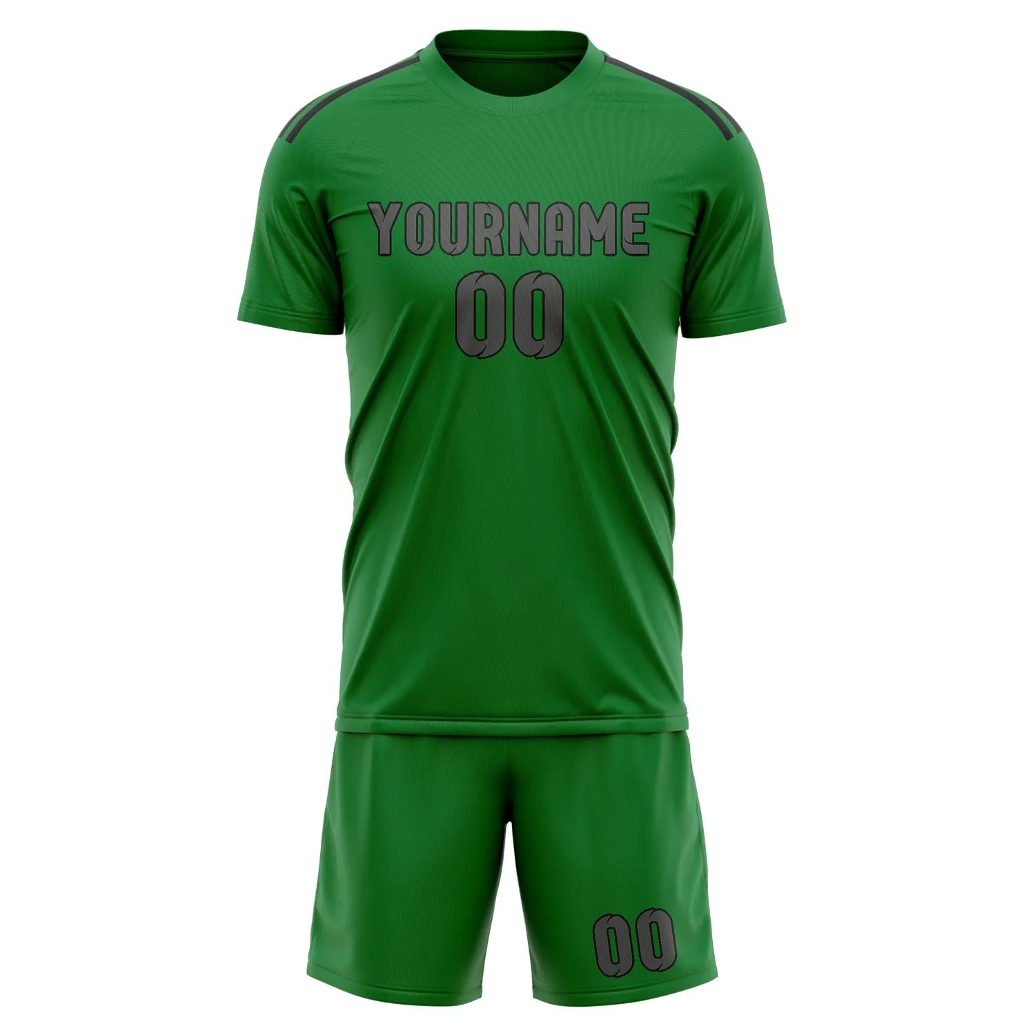 Custom Emerald Green Dark Grey Soccer Set sold by Tailorly product image thumbnail 2