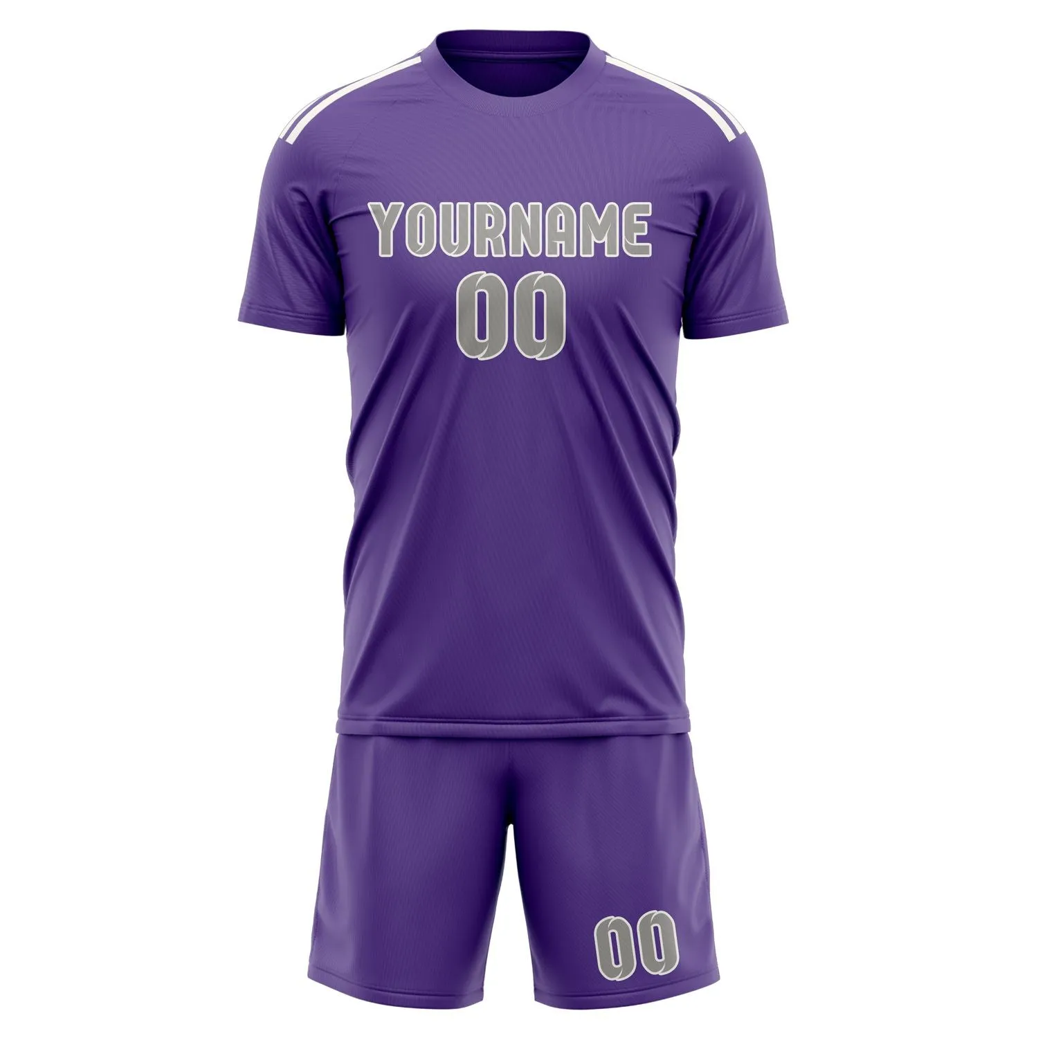 Custom Light Purple Gray Soccer Set sold by Tailorly product image thumbnail 2