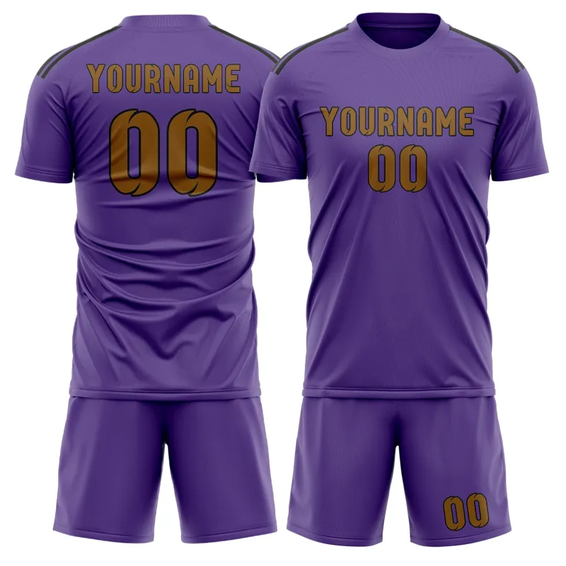 Custom Light Purple Khaki Soccer Set made by Tailorly