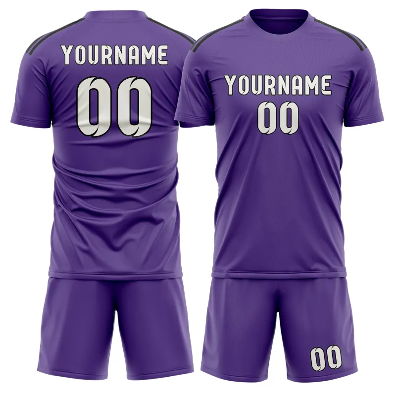 Custom Light Purple White Soccer Set made by Tailorly