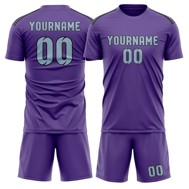 Custom Light Purple Light Blue Soccer Set made by Tailorly