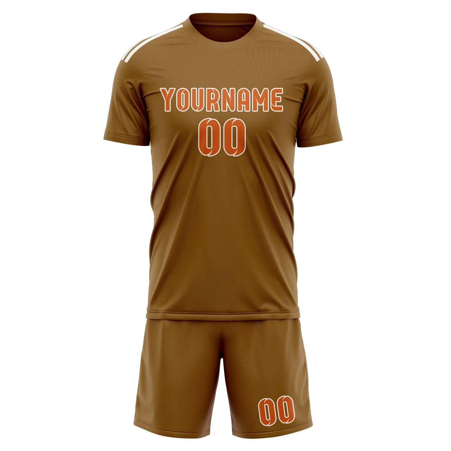 Custom Khaki Orange Soccer Set sold by Tailorly product image thumbnail 2
