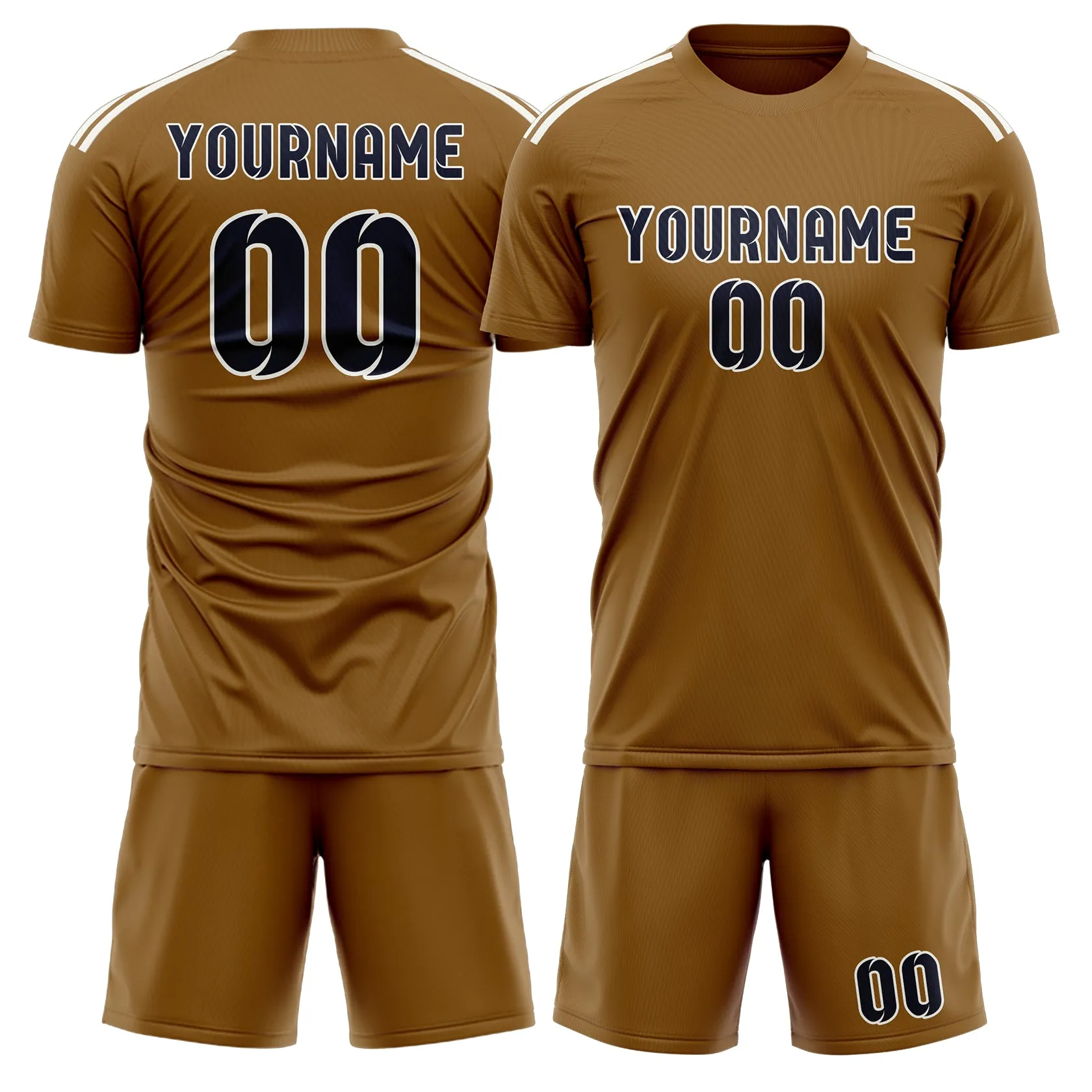 Custom Khaki Navy Soccer Set sold by Tailorly