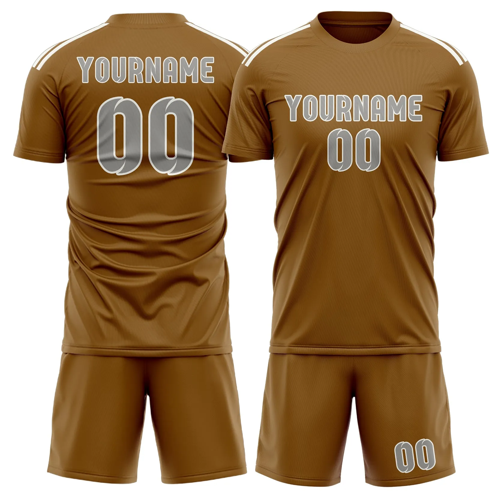 Custom Khaki Gray Soccer Set sold by Tailorly