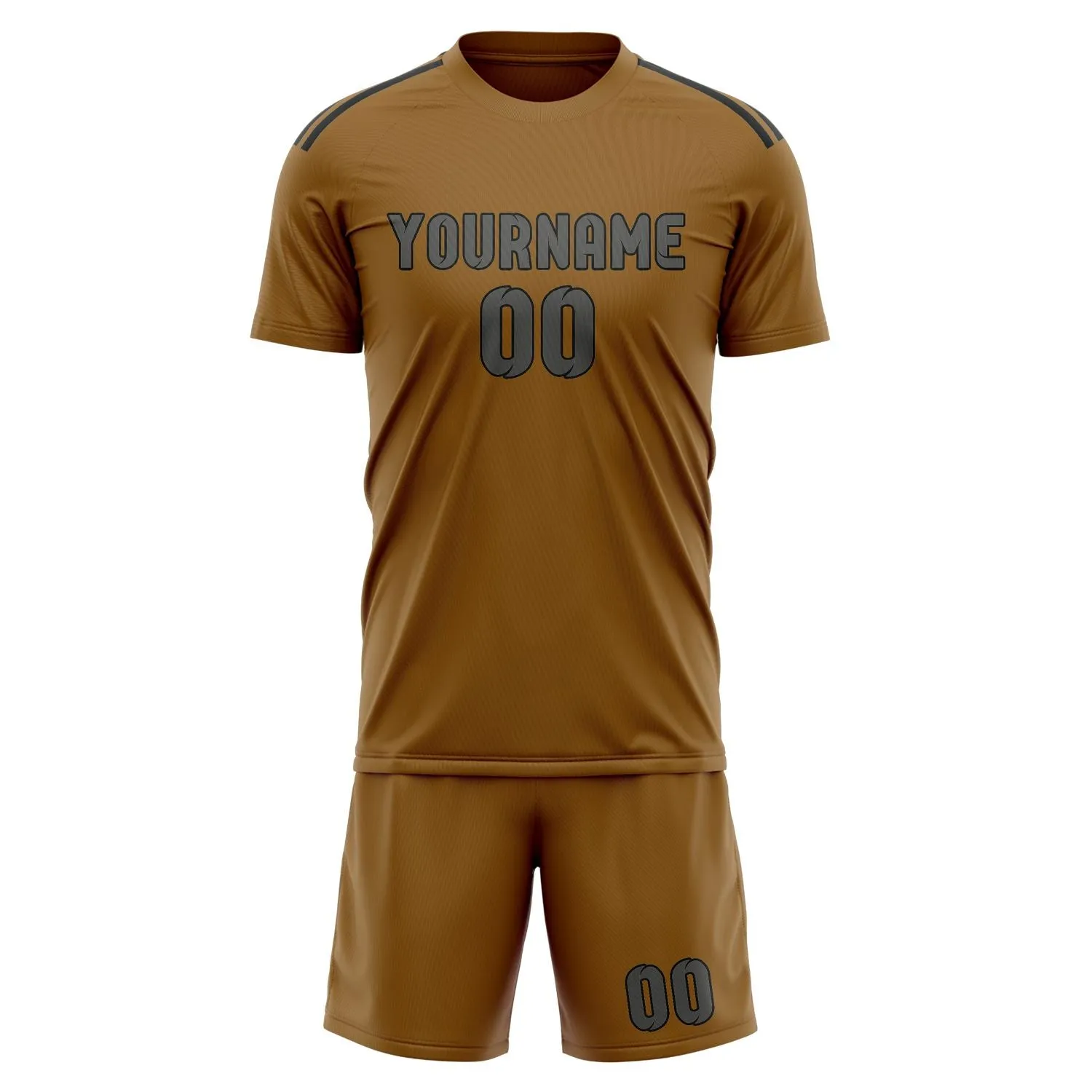 Custom Khaki Dark Grey Soccer Set sold by Tailorly product image thumbnail 2