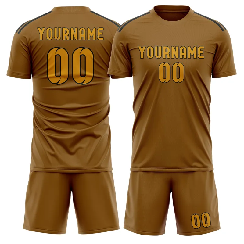 Custom Khaki Yellow Soccer Set made by Tailorly