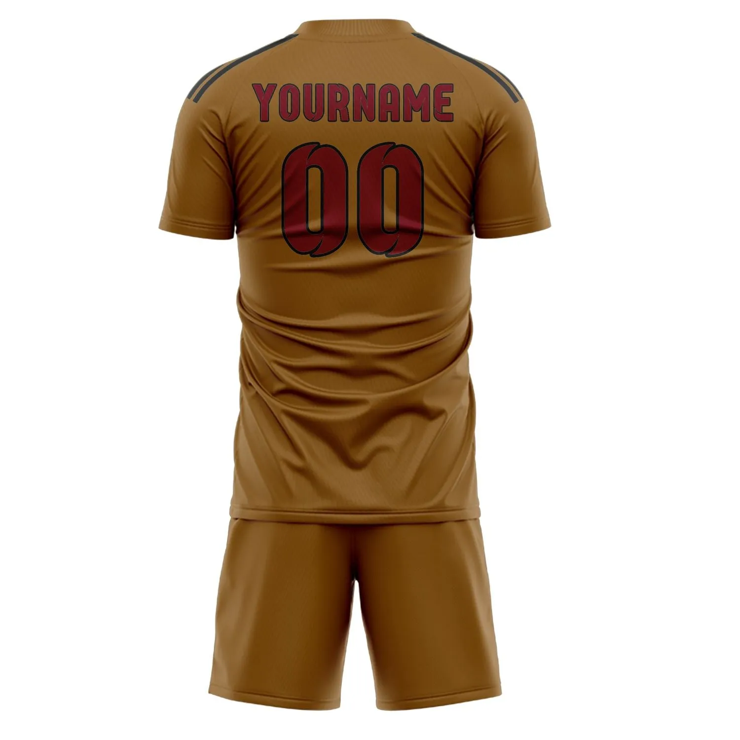 Custom Khaki Crimson Red Soccer Set sold by Tailorly product image thumbnail 3