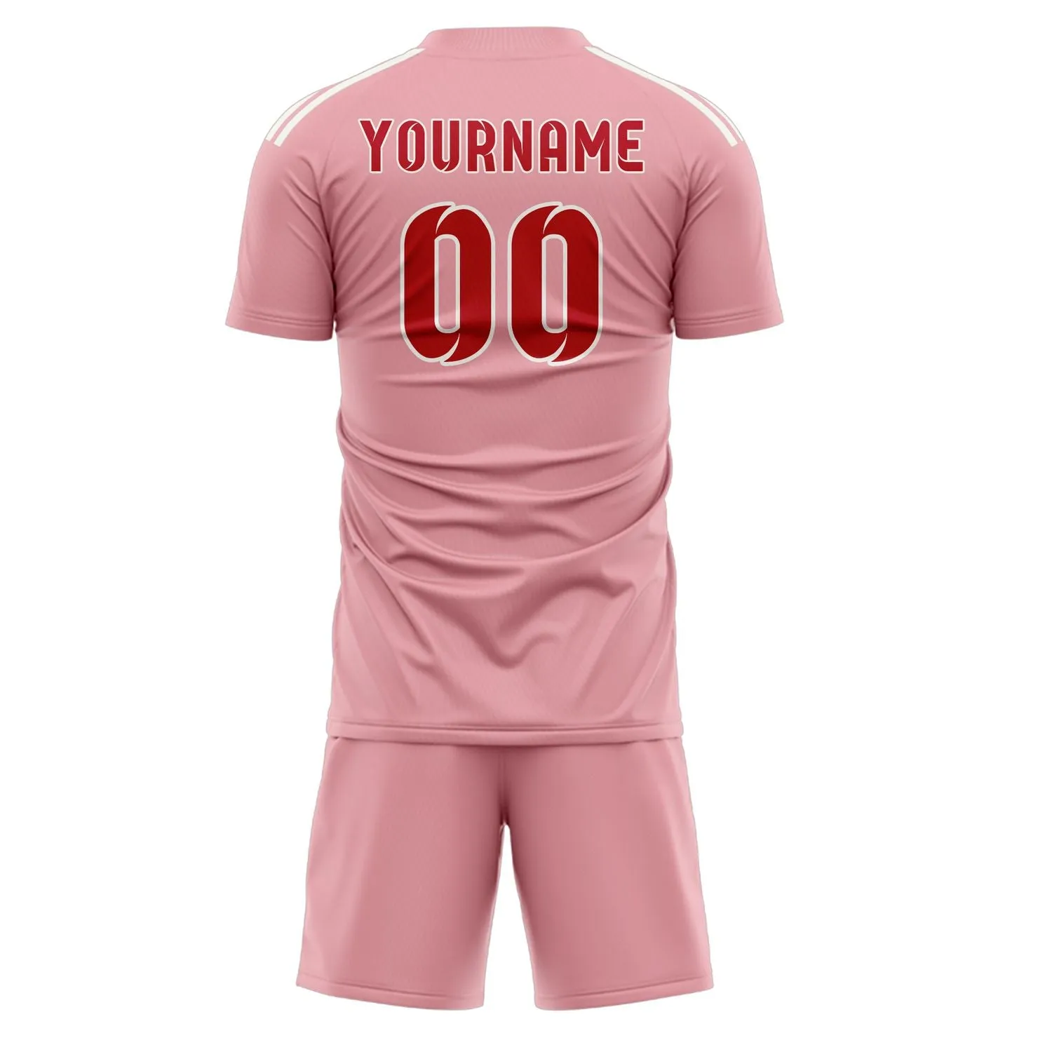 Custom Light Pink Red Soccer Set sold by Tailorly product image thumbnail 3