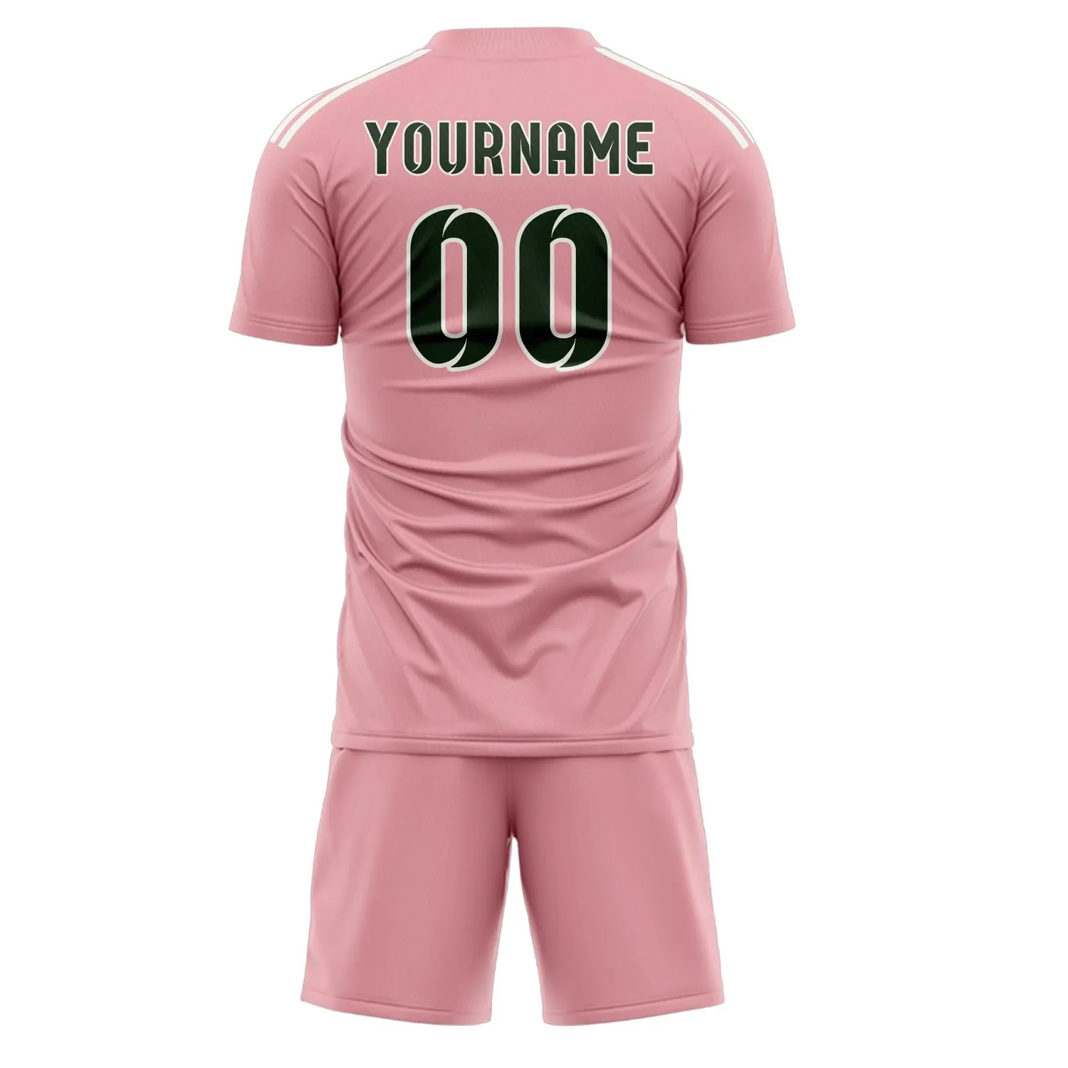 Custom Light Pink Dark Green Soccer Set sold by Tailorly product image thumbnail 3