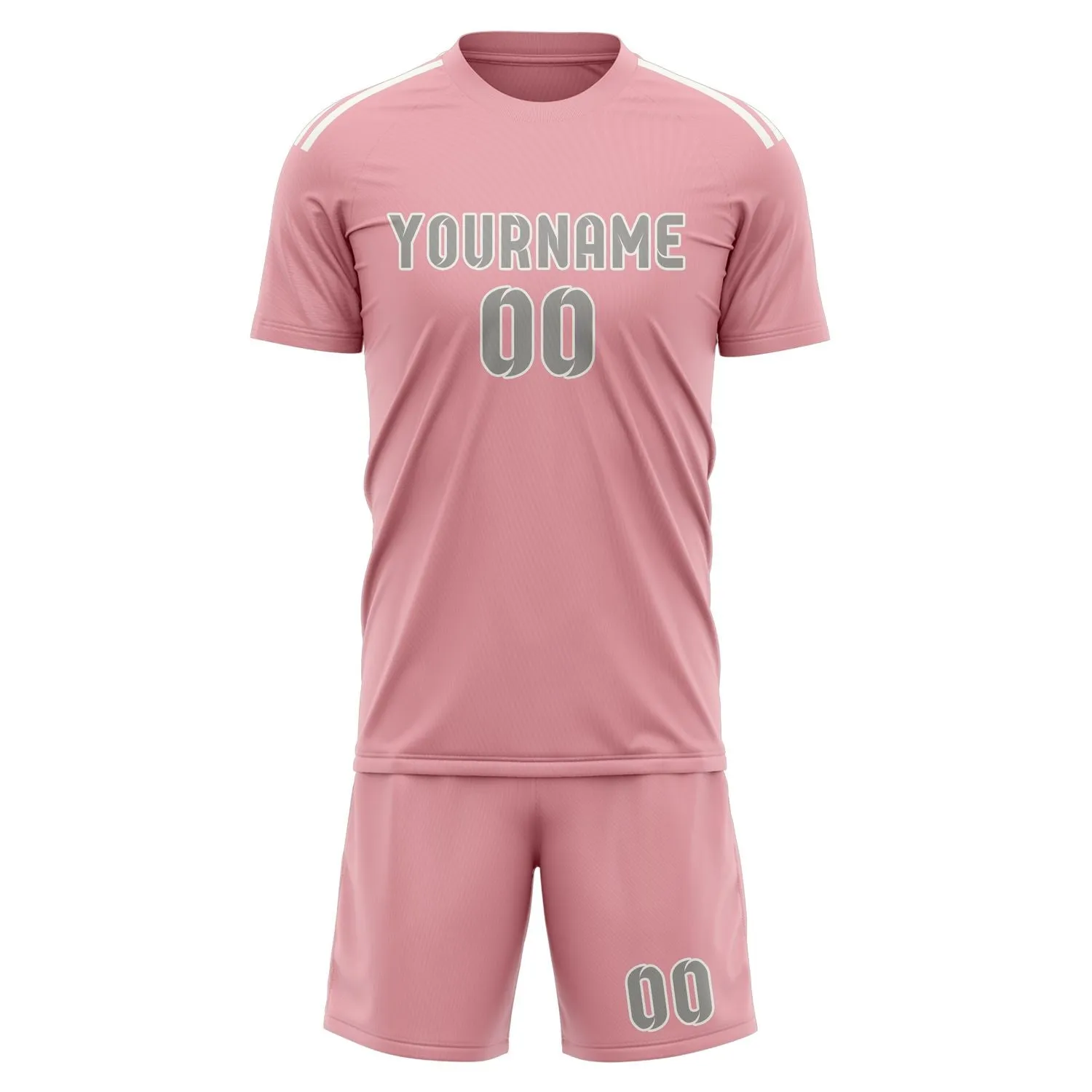 Custom Light Pink Gray Soccer Set sold by Tailorly product image thumbnail 2