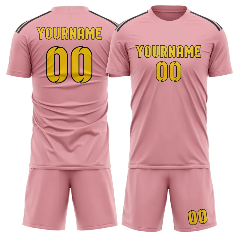 Custom Light Pink Gold Soccer Set made by Tailorly