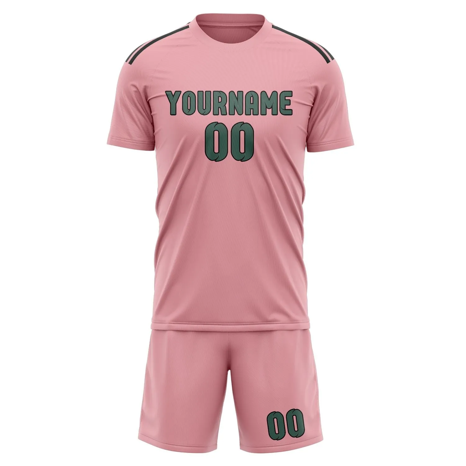 Custom Light Pink Blue Green Soccer Set sold by Tailorly product image thumbnail 2