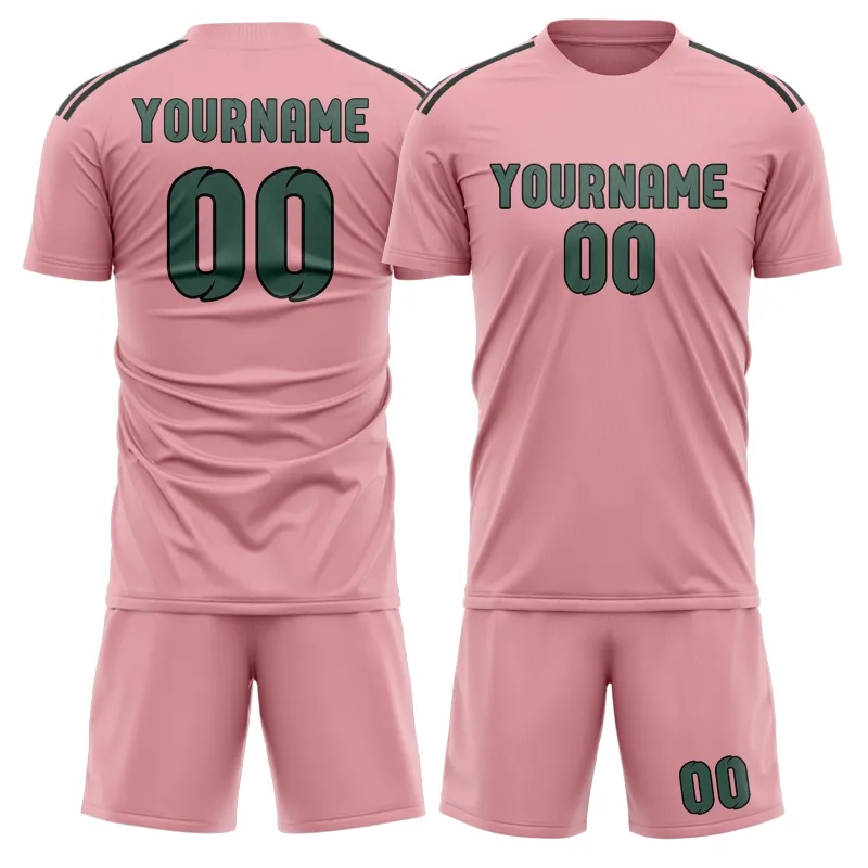 Custom Light Pink Blue Green Soccer Set made by Tailorly