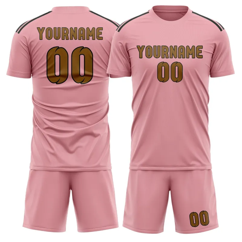 Custom Light Pink Khaki Soccer Set made by Tailorly