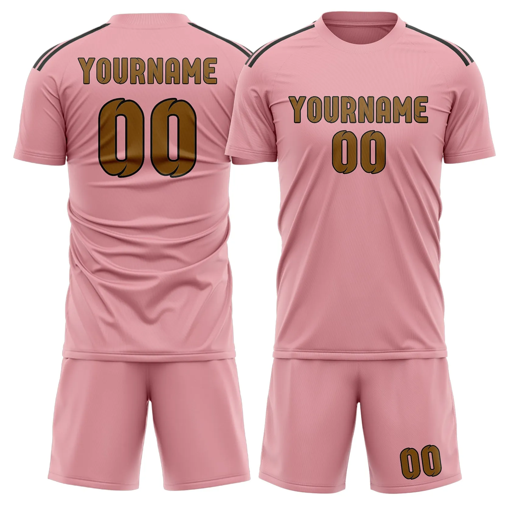 Custom Light Pink Khaki Soccer Set sold by Tailorly