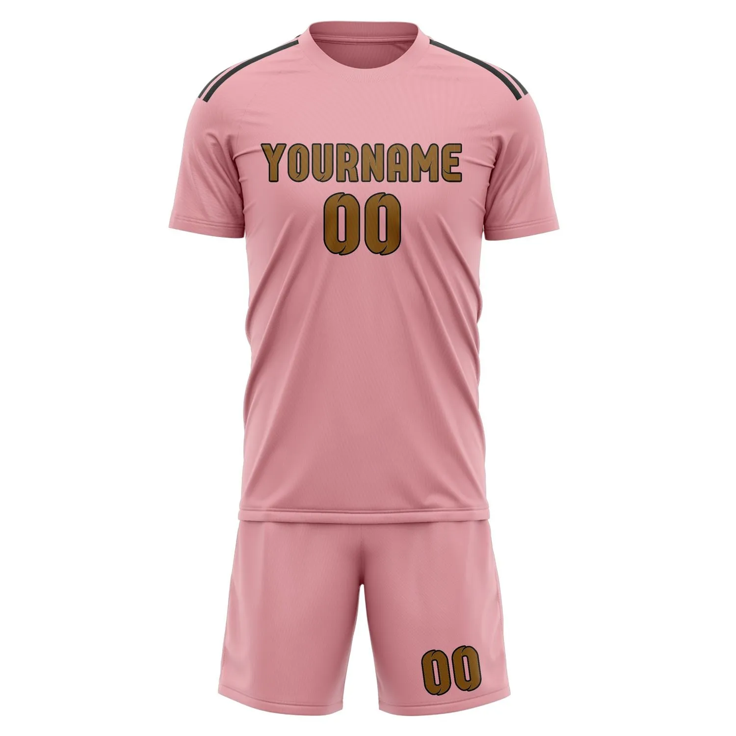 Custom Light Pink Khaki Soccer Set sold by Tailorly product image thumbnail 2
