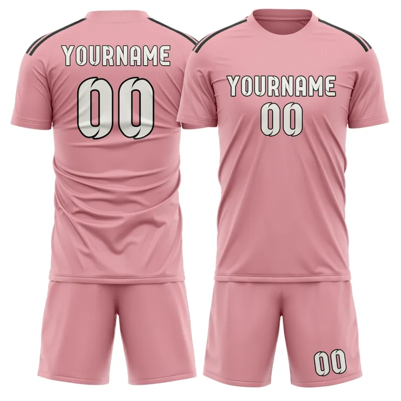 Custom Light Pink White Soccer Set made by Tailorly