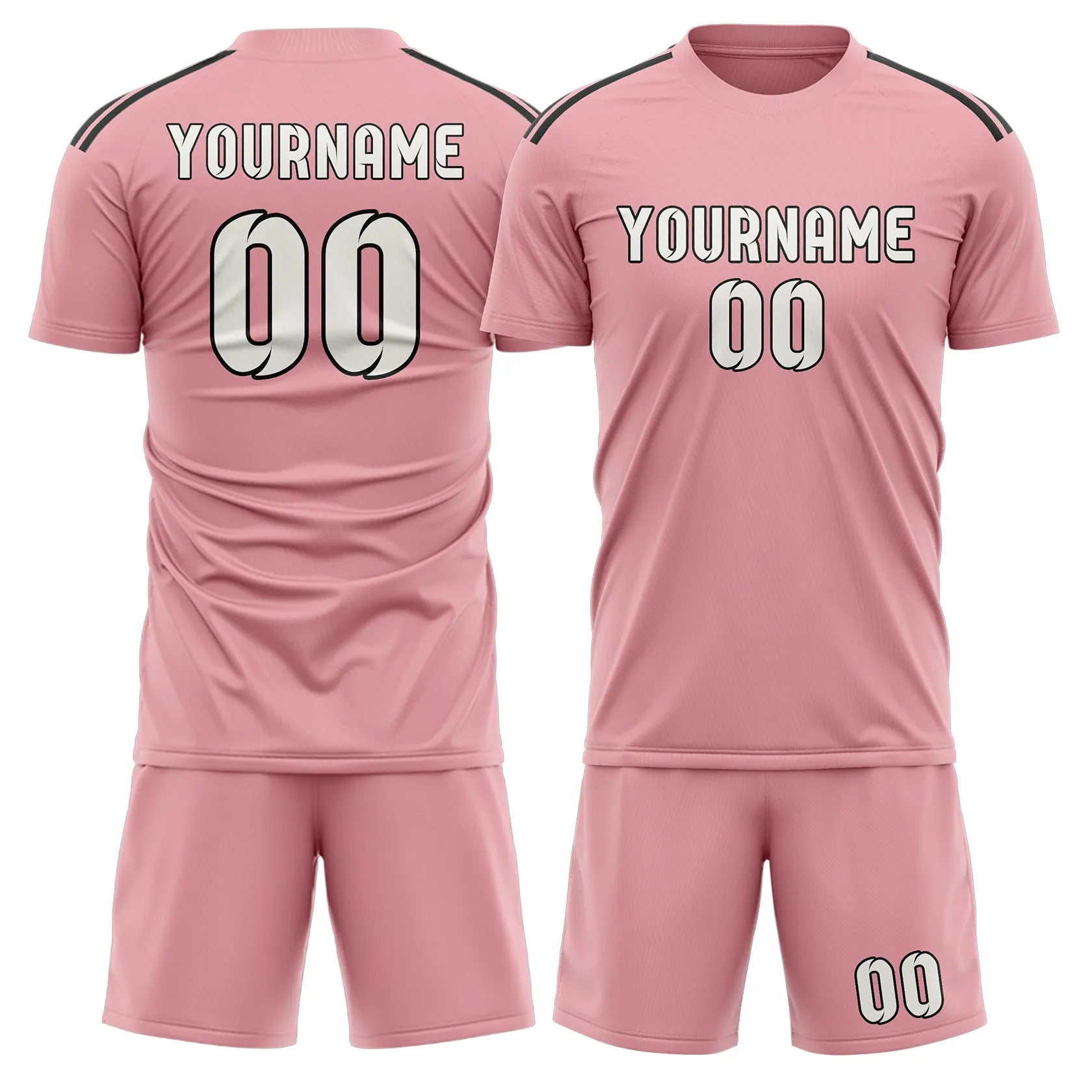 Custom Light Pink White Soccer Set sold by Tailorly