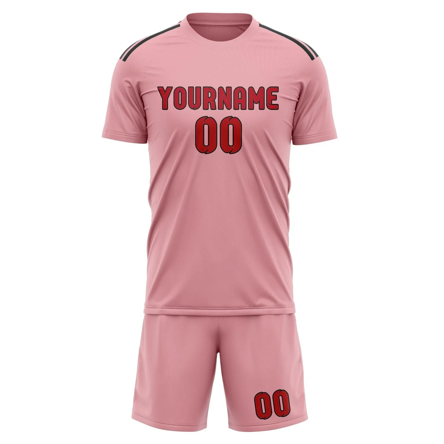 Custom Light Pink Red Soccer Set sold by Tailorly product image thumbnail 2