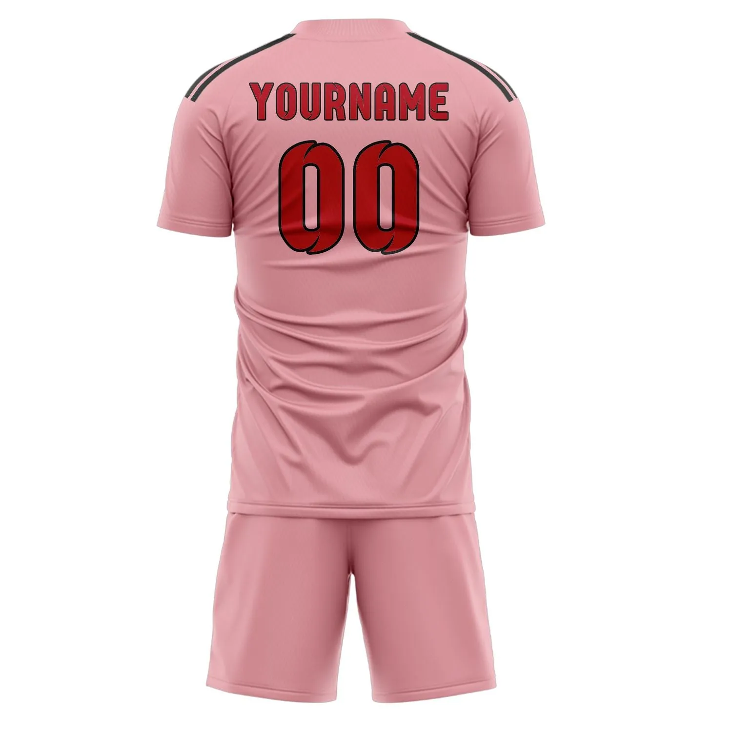 Custom Light Pink Red Soccer Set sold by Tailorly product image thumbnail 3
