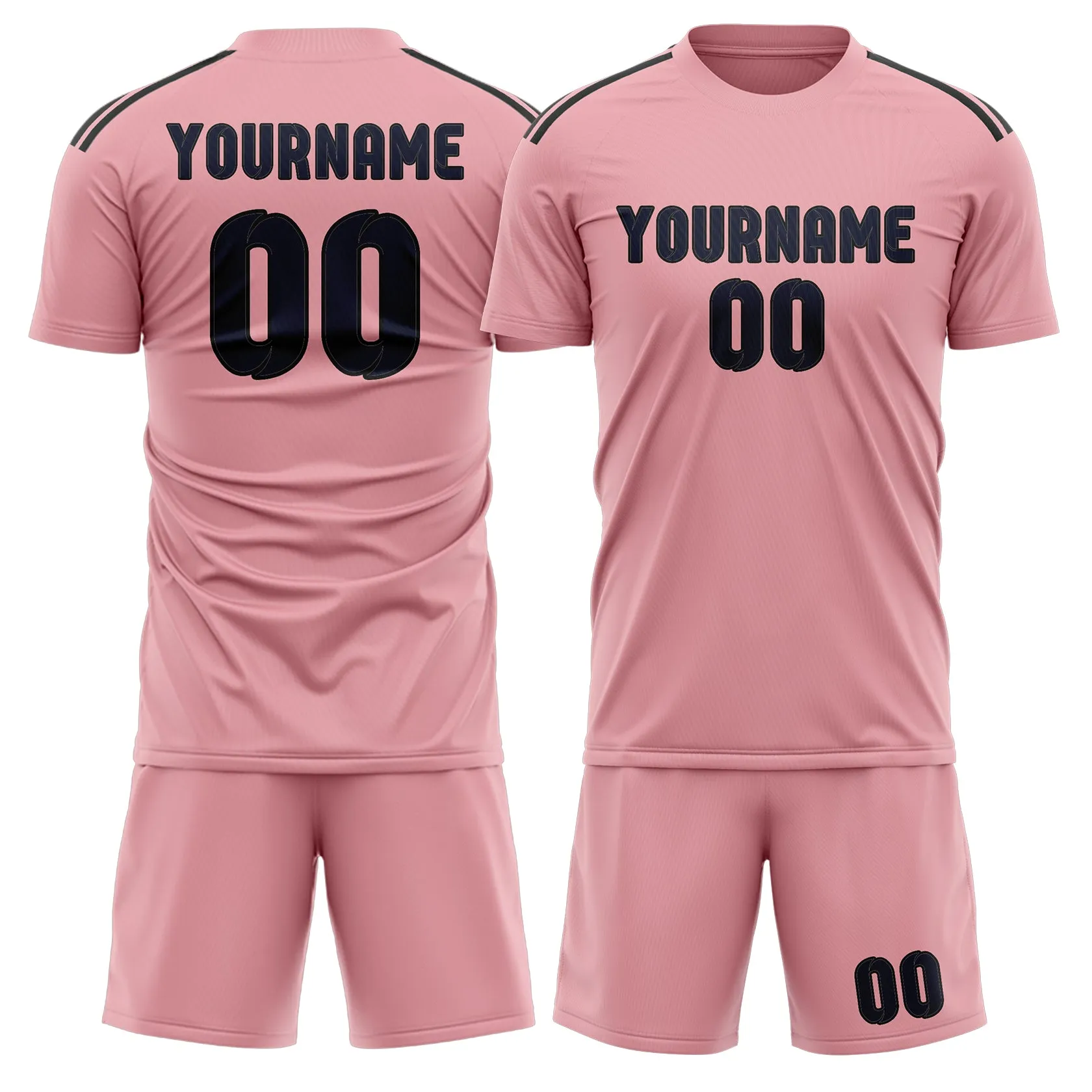 Custom Light Pink Navy Soccer Set sold by Tailorly