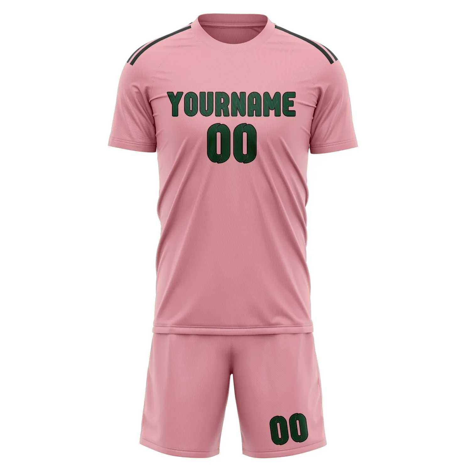 Custom Light Pink Green Soccer Set sold by Tailorly product image thumbnail 2