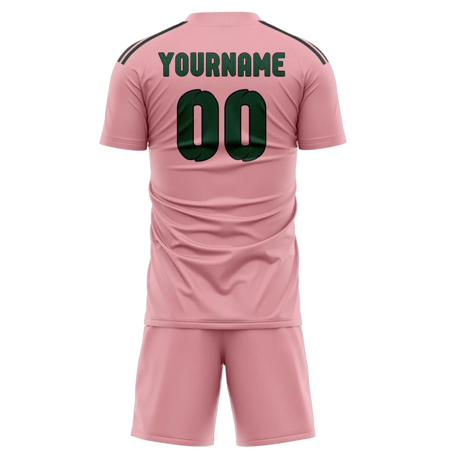 Custom Light Pink Green Soccer Set sold by Tailorly product image thumbnail 3