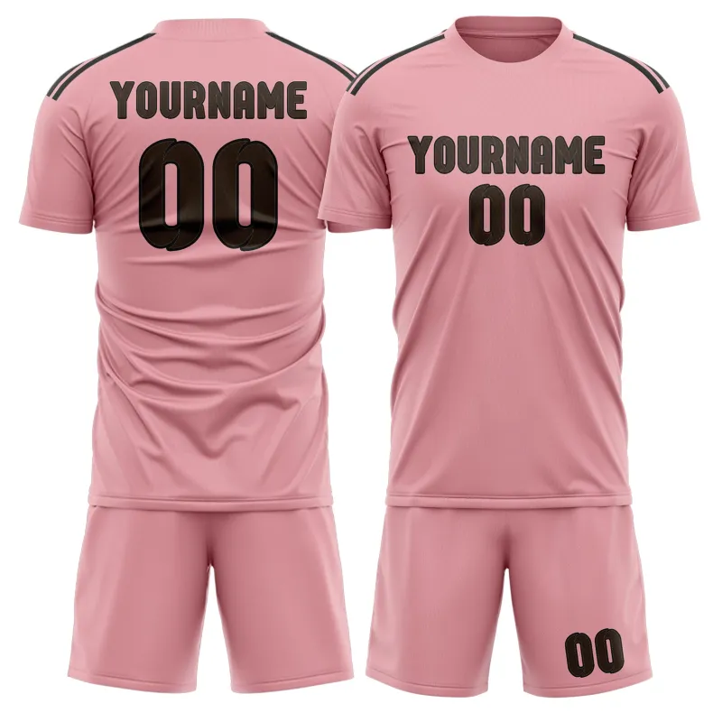 Custom Light Pink Brown Soccer Set made by Tailorly