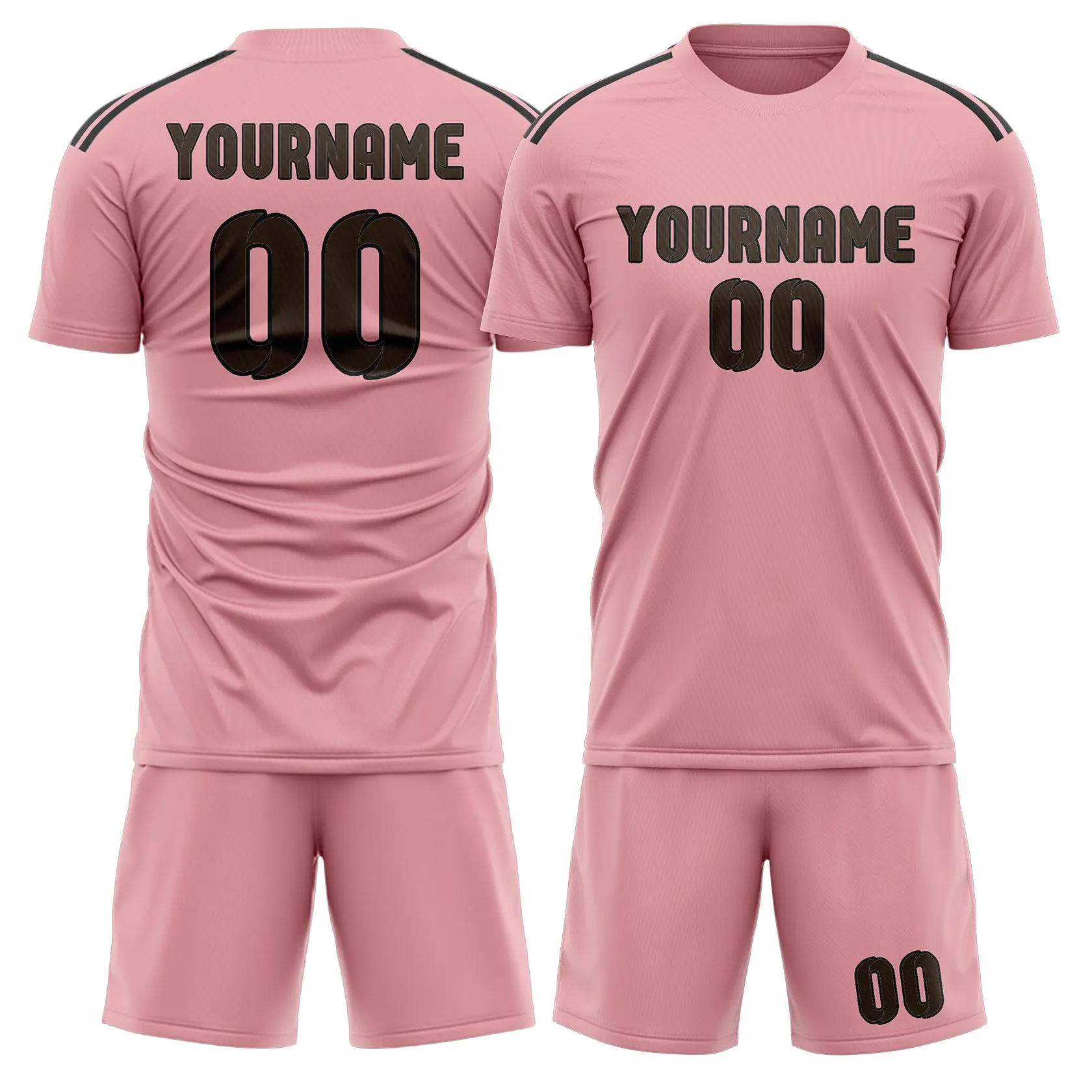 Custom Light Pink Brown Soccer Set sold by Tailorly