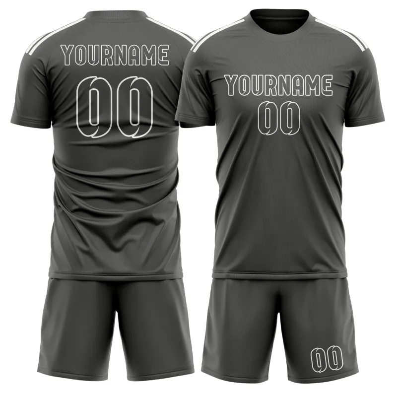 Custom Dark Grey Dark Grey Soccer Set made by Tailorly