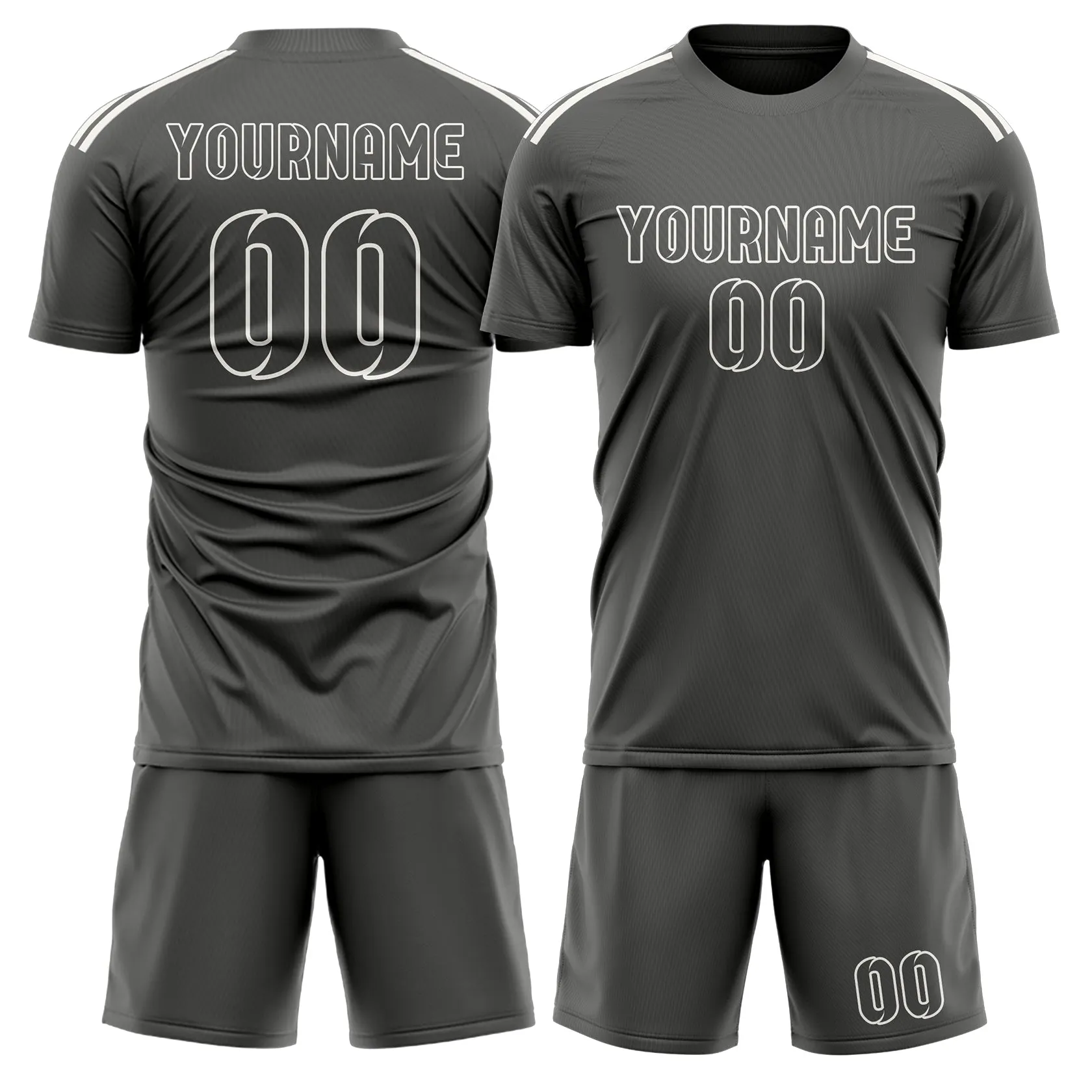 Custom Dark Grey Dark Grey Soccer Set sold by Tailorly