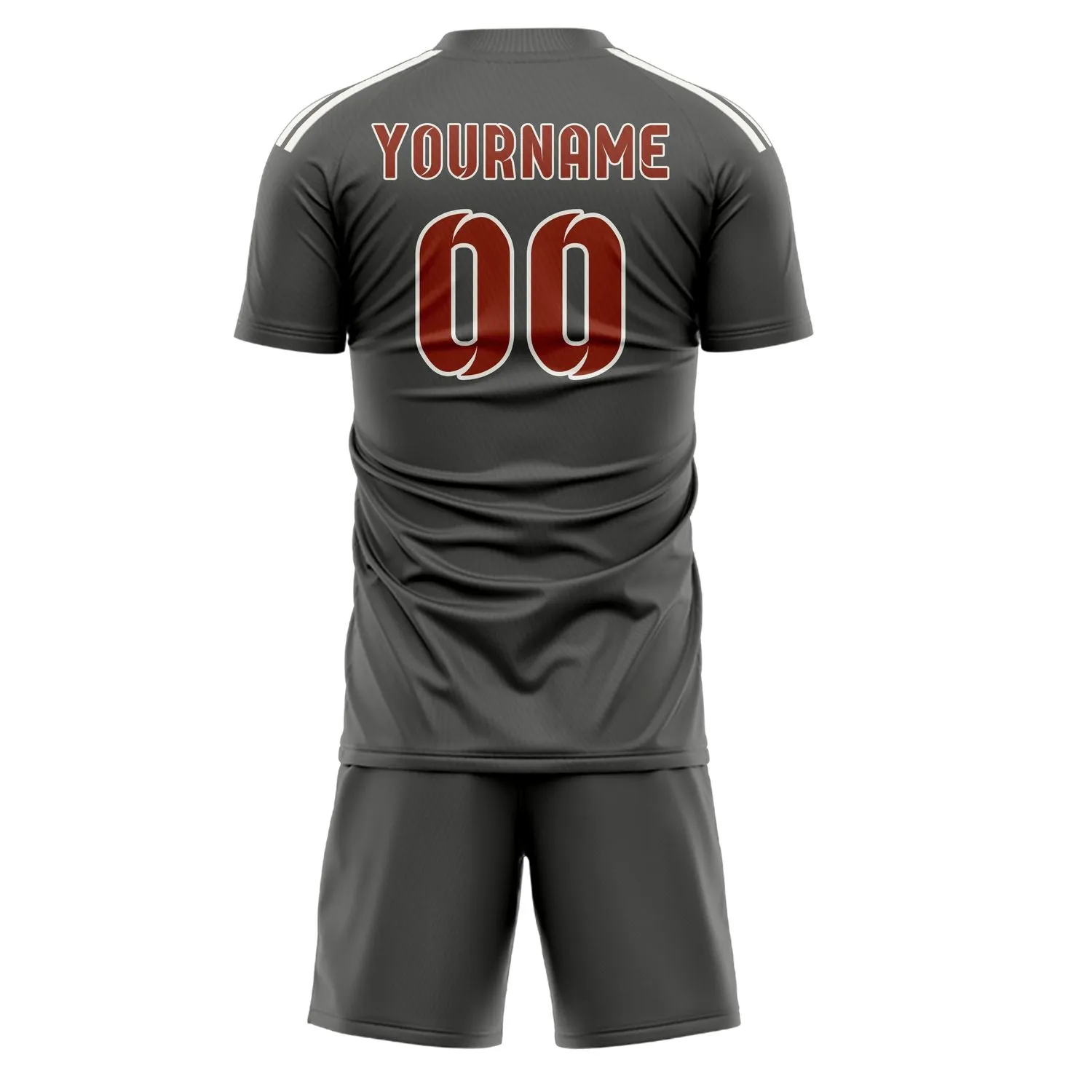 Custom Dark Grey Coral Red Soccer Set sold by Tailorly product image thumbnail 3