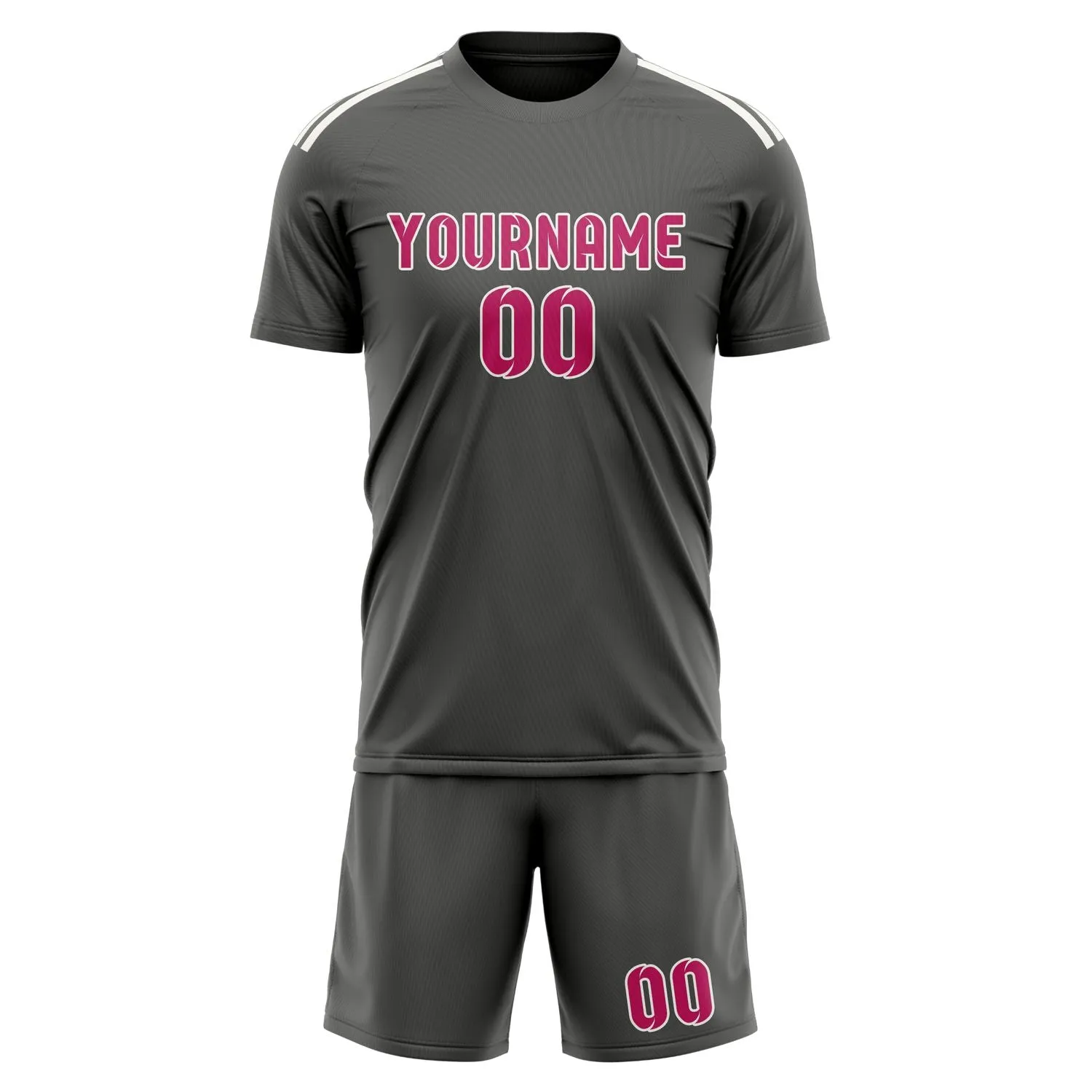 Custom Dark Grey Pink Soccer Set sold by Tailorly product image thumbnail 2