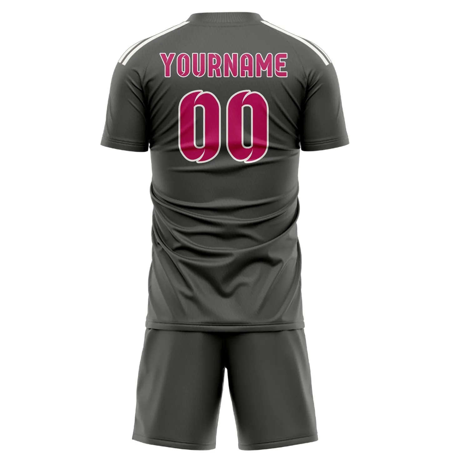 Custom Dark Grey Pink Soccer Set sold by Tailorly product image thumbnail 3