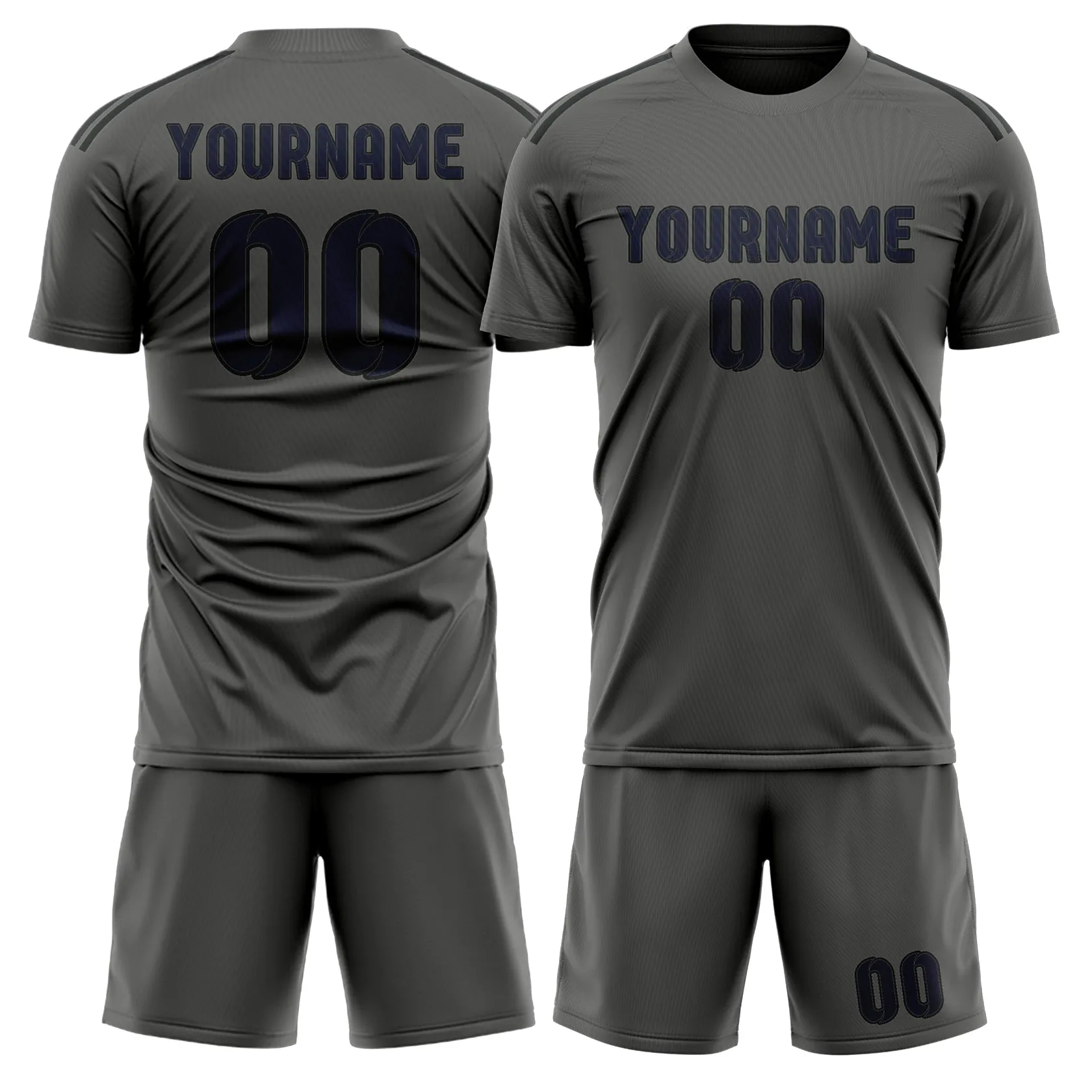 Custom Dark Grey Navy Soccer Set sold by Tailorly